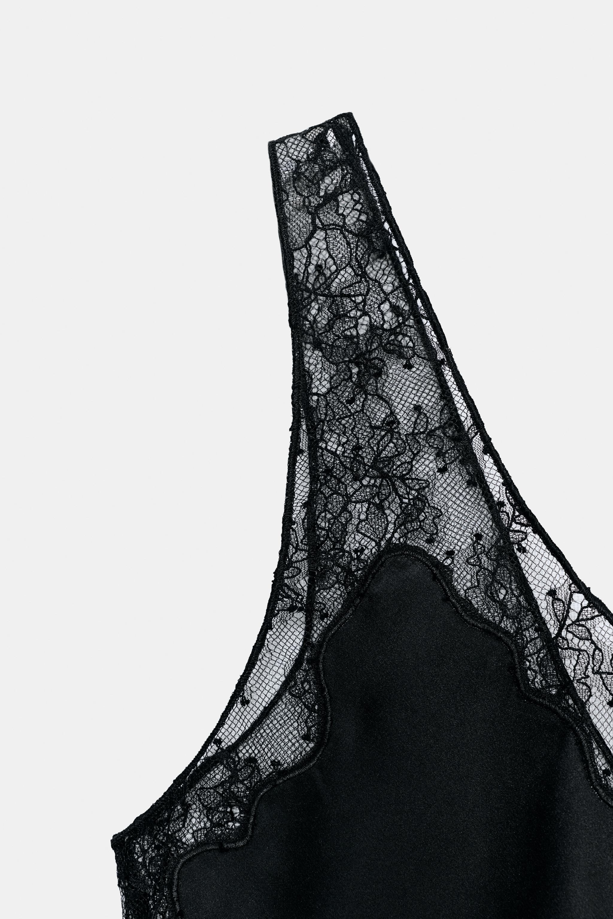 SATIN EFFECT LACE TOP ZW COLLECTION